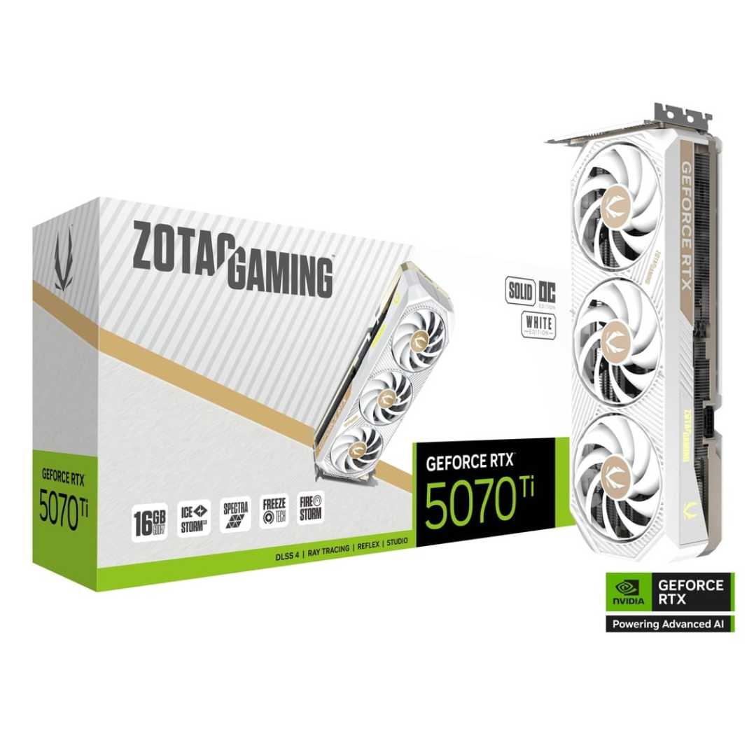 ZOTAC GAMING RTX 5070 Ti SOLID CORE OC 16GB - WHITE